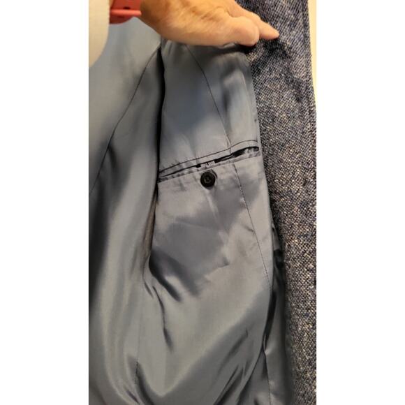 Vintage Liz Claiborne Blue Tweed Fitted Jacket Blazer Size M - Picture 5 of 16
